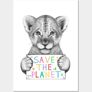 Lion cub save the planet Posters and Art